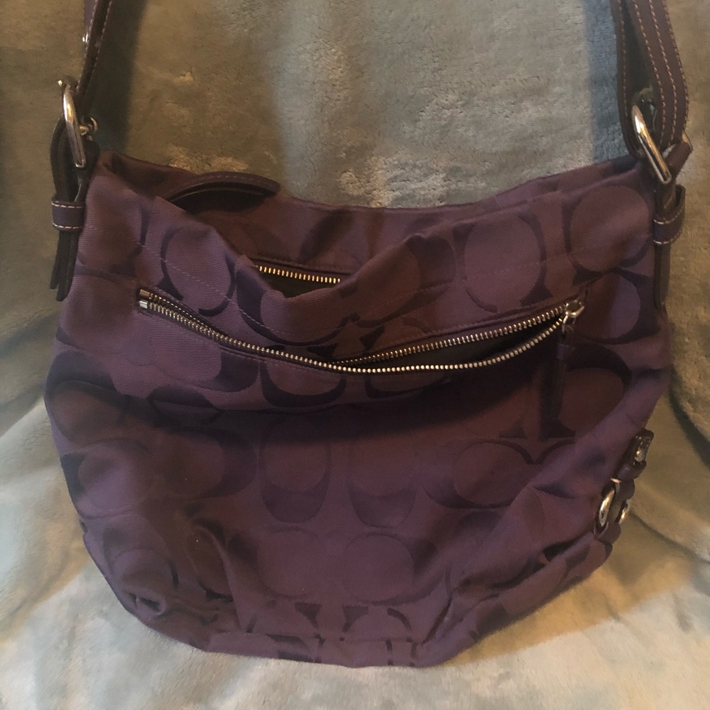 Coach Sateel Purple Canvas Bag